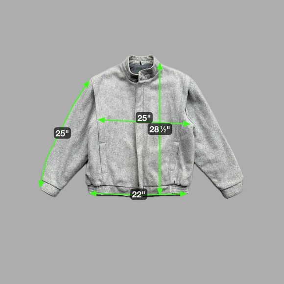 Vintage Hunt Club Wool Bomber Jacket Men’s XL – Made in USA – Gray Wool Blend - Picture 5 of 16